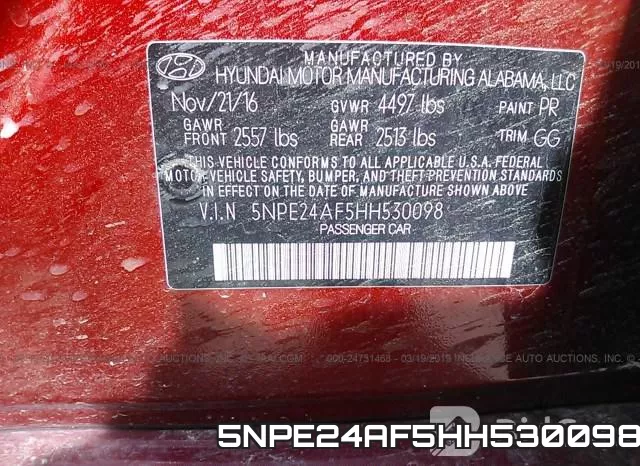 5NPE24AF5HH530098 фото 10