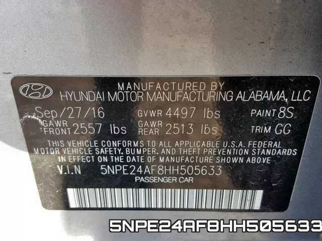 5NPE24AF8HH505633 фото 2
