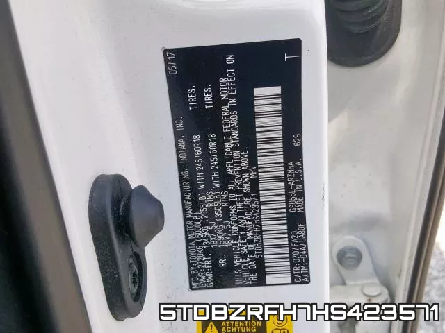 5TDBZRFH7HS423571 фото 2