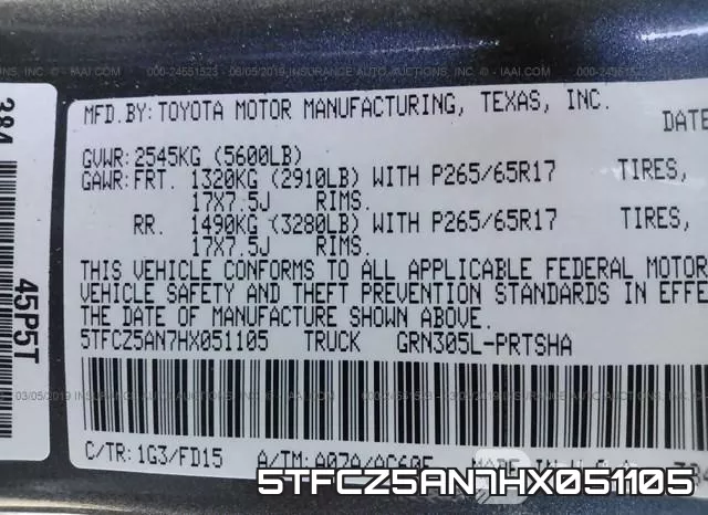 5TFCZ5AN7HX051105 фото 10