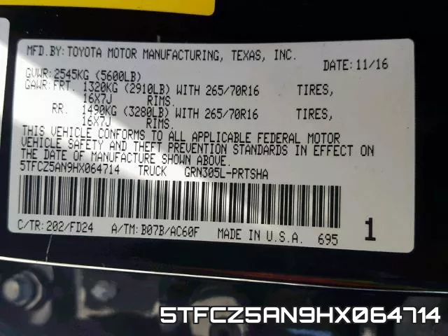5TFCZ5AN9HX064714 фото 2