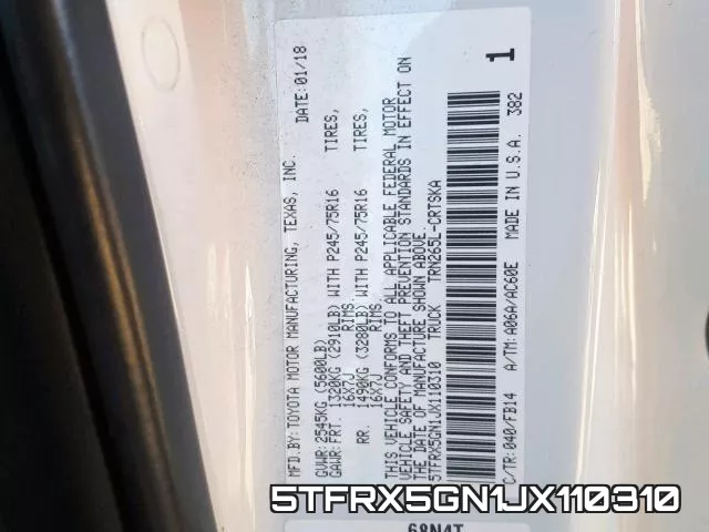 5TFRX5GN1JX110310 фото 2