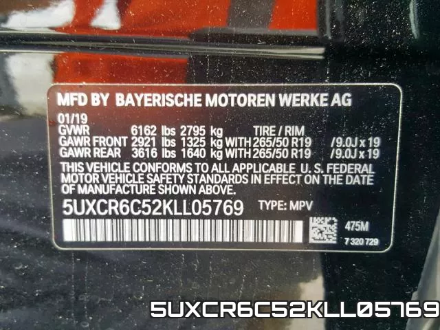 5UXCR6C52KLL05769 фото 2