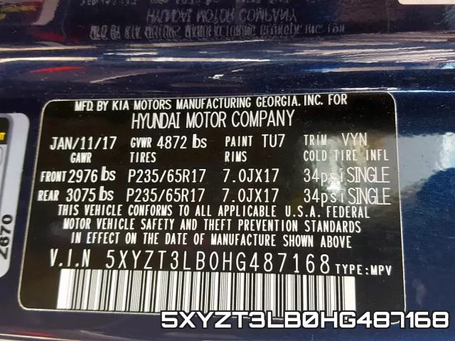 5XYZT3LB0HG487168 фото 2