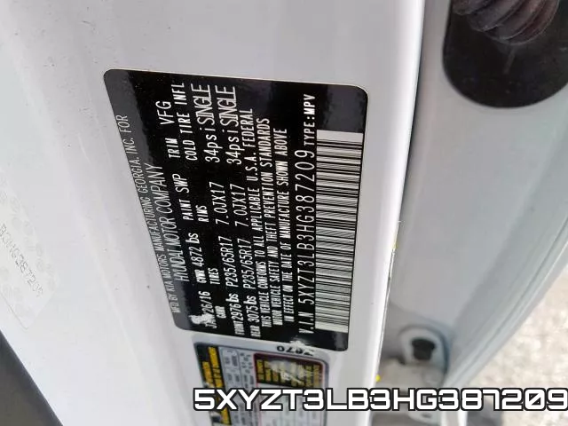 5XYZT3LB3HG387209 фото 2