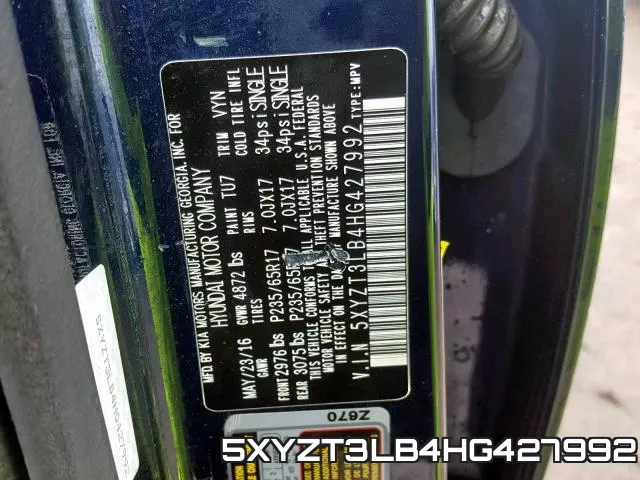 5XYZT3LB4HG427992 фото 2