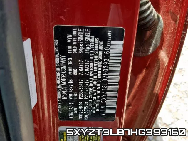 5XYZT3LB7HG393160 фото 2