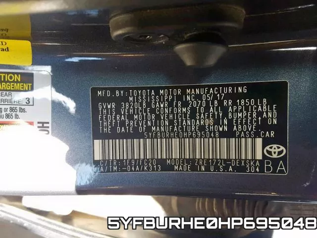 5YFBURHE0HP695048 фото 2