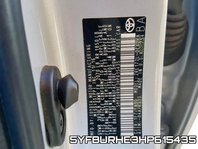 5YFBURHE3HP615435 фото 2