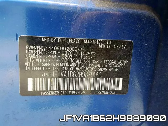 JF1VA1B62H9839090 фото 2