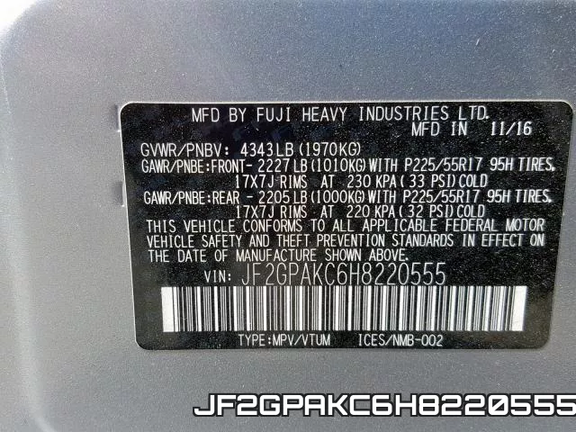 JF2GPAKC6H8220555 фото 2