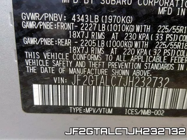 JF2GTALC7JH232732 фото 2