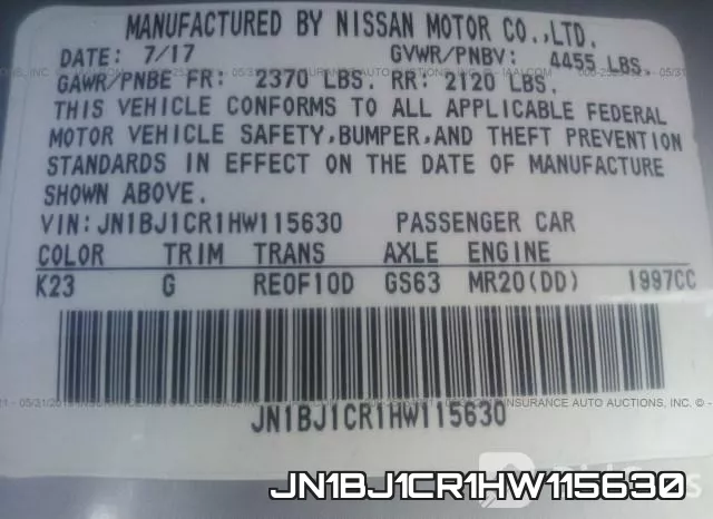 JN1BJ1CR1HW115630 фото 10