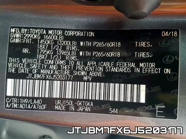 JTJBM7FX6J5203177 фото 2