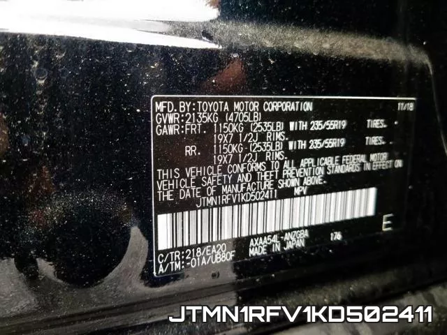 JTMN1RFV1KD502411 фото 10