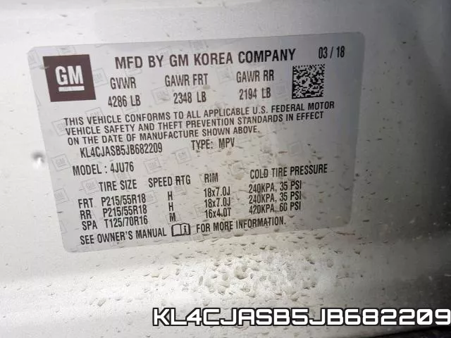 KL4CJASB5JB682209 фото 2