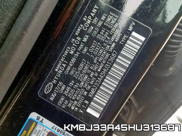 KM8J33A45HU313687 фото 2