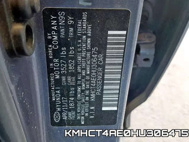 KMHCT4AE0HU306475 фото 2
