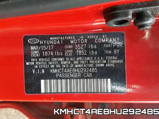 KMHCT4AE8HU292485 фото 2