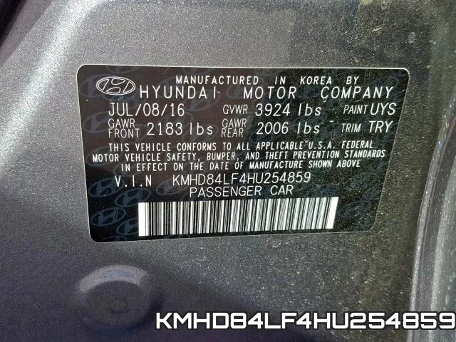 KMHD84LF4HU254859 фото 2