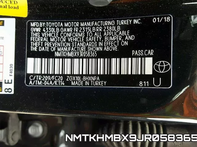 NMTKHMBX9JR058365 фото 2