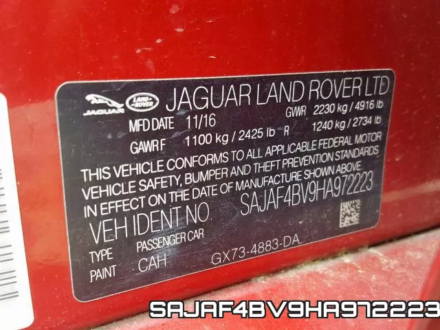 SAJAF4BV9HA972223 фото 2