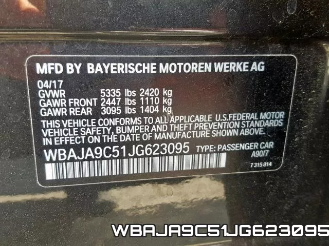 WBAJA9C51JG623095 фото 2