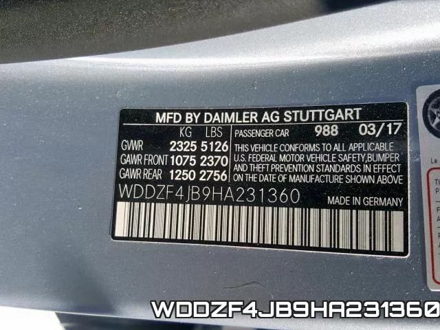WDDZF4JB9HA231360 фото 2