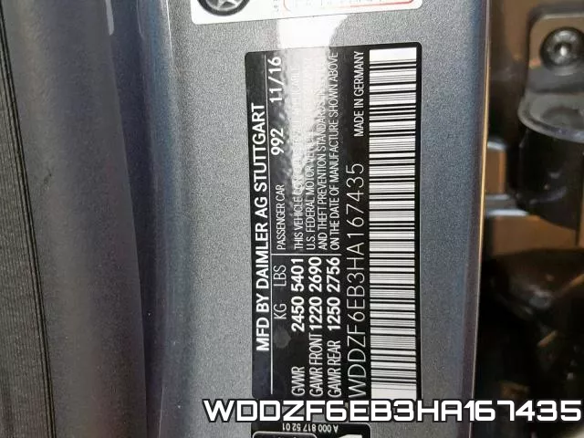 WDDZF6EB3HA167435 фото 2