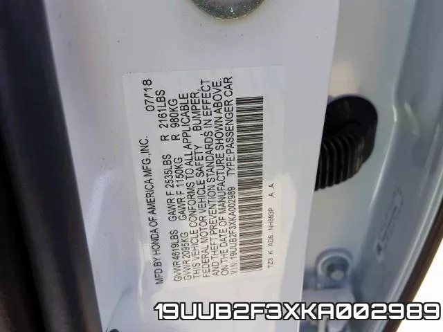19UUB2F3XKA002989 фото 2