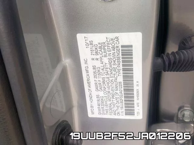 19UUB2F52JA012206 фото 2