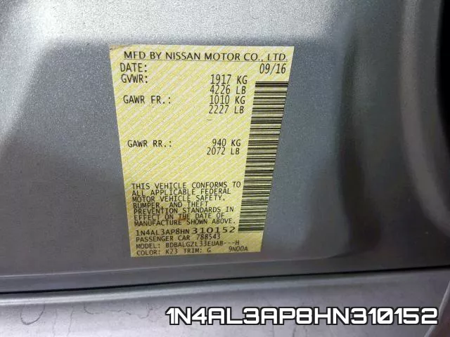 1N4AL3AP8HN310152 фото 2