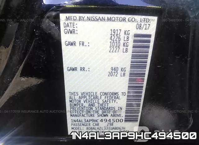 1N4AL3AP9HC494500 фото 10