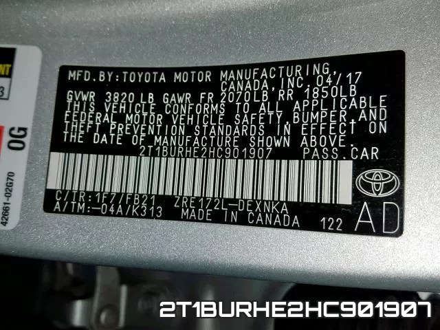 2T1BURHE2HC901907 фото 2