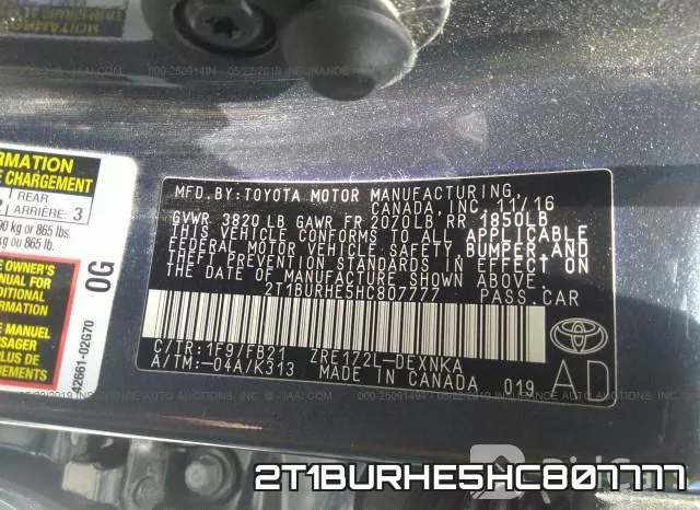 2T1BURHE5HC807777 фото 10