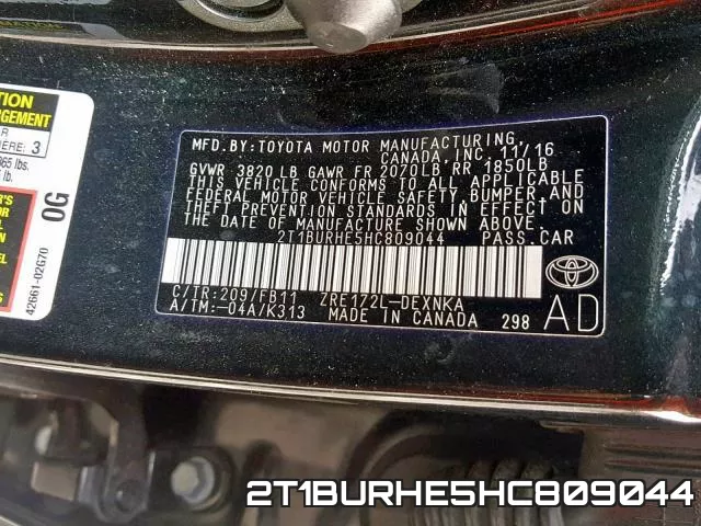 2T1BURHE5HC809044 фото 2