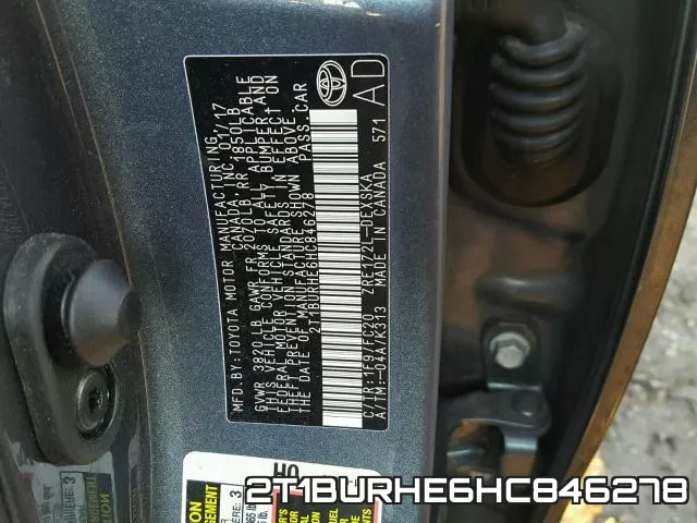 2T1BURHE6HC846278 фото 2