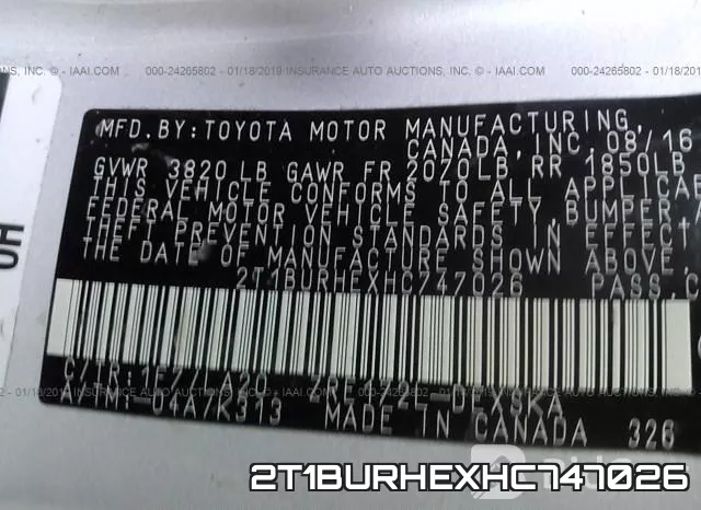 2T1BURHEXHC747026 фото 10