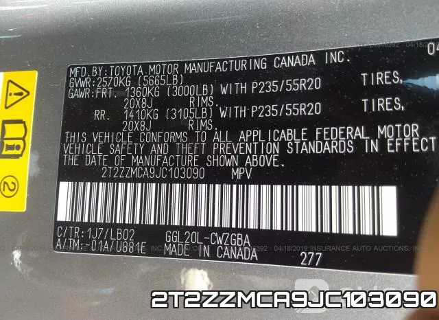 2T2ZZMCA9JC103090 фото 10