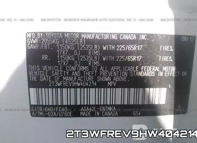 2T3WFREV9HW404214 фото 10