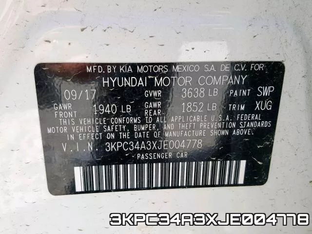 3KPC34A3XJE004778 фото 2