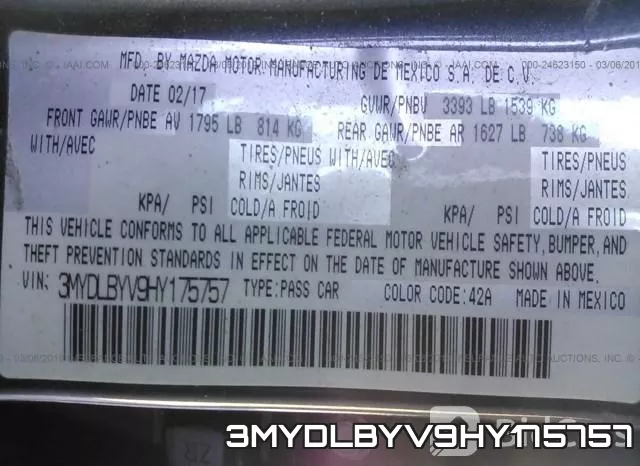 3MYDLBYV9HY175757 фото 10