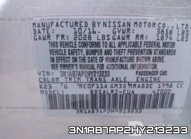 3N1AB7AP2HY213233 фото 10
