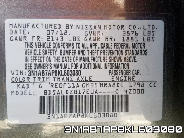 3N1AB7AP8KL603080 фото 2