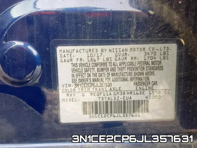 3N1CE2CP6JL357631 фото 2