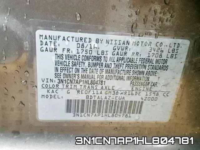 3N1CN7AP1HL804781 фото 2