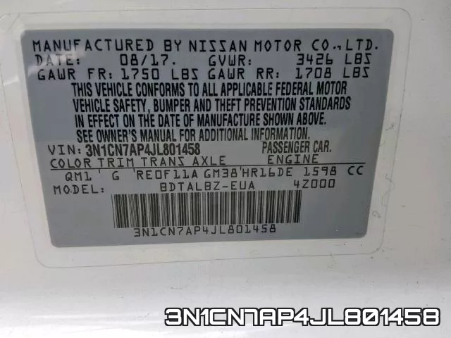 3N1CN7AP4JL801458 фото 2