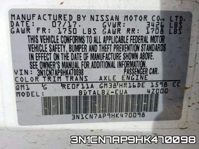 3N1CN7AP9HK470098 фото 2