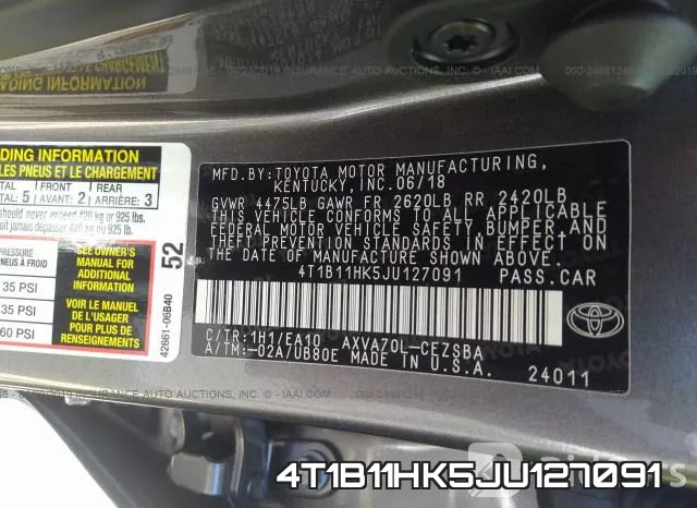 4T1B11HK5JU127091 фото 10