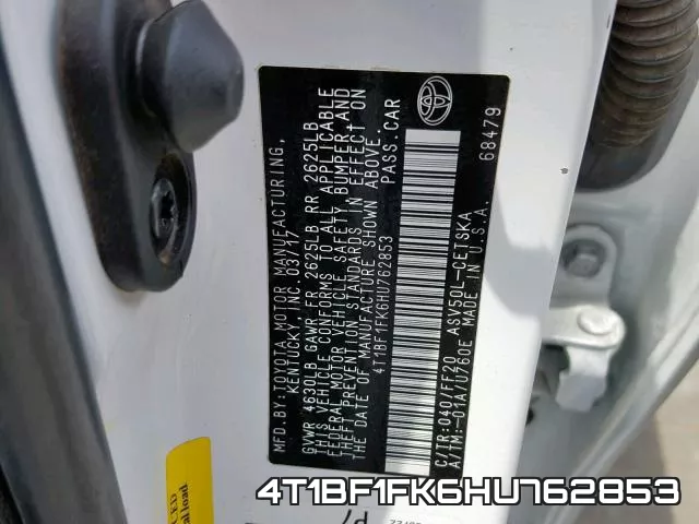 4T1BF1FK6HU762853 фото 2